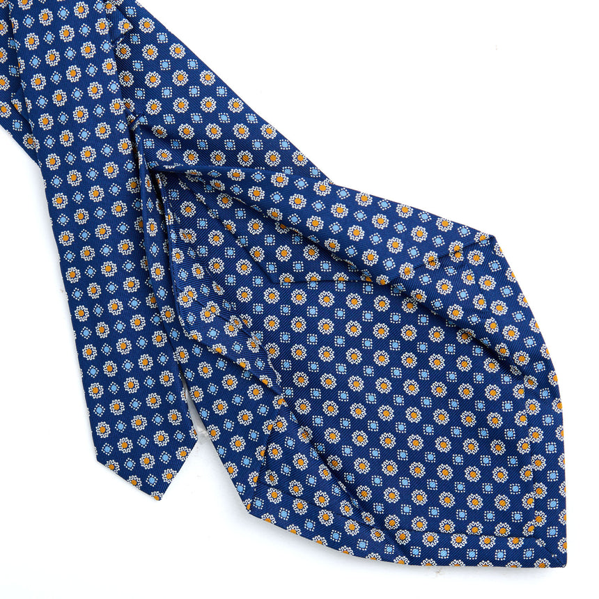 CRAVATTA SARTORIALE 5 PIEGHE IN SETA BLU
