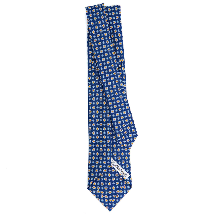 CRAVATTA SARTORIALE 5 PIEGHE IN SETA BLU
