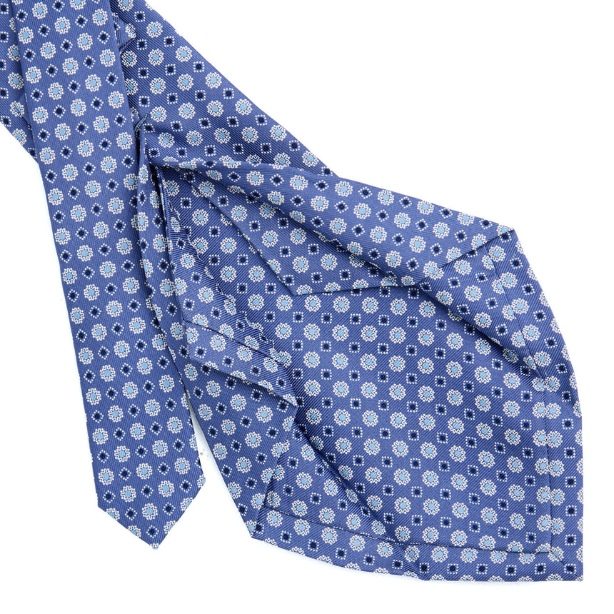 CRAVATTA SARTORIALE 5 PIEGHE IN SETA AZZURRO POLVERE