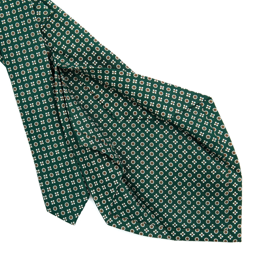 CRAVATTA SARTORIALE 5 PIEGHE IN SETA VERDE SCURO