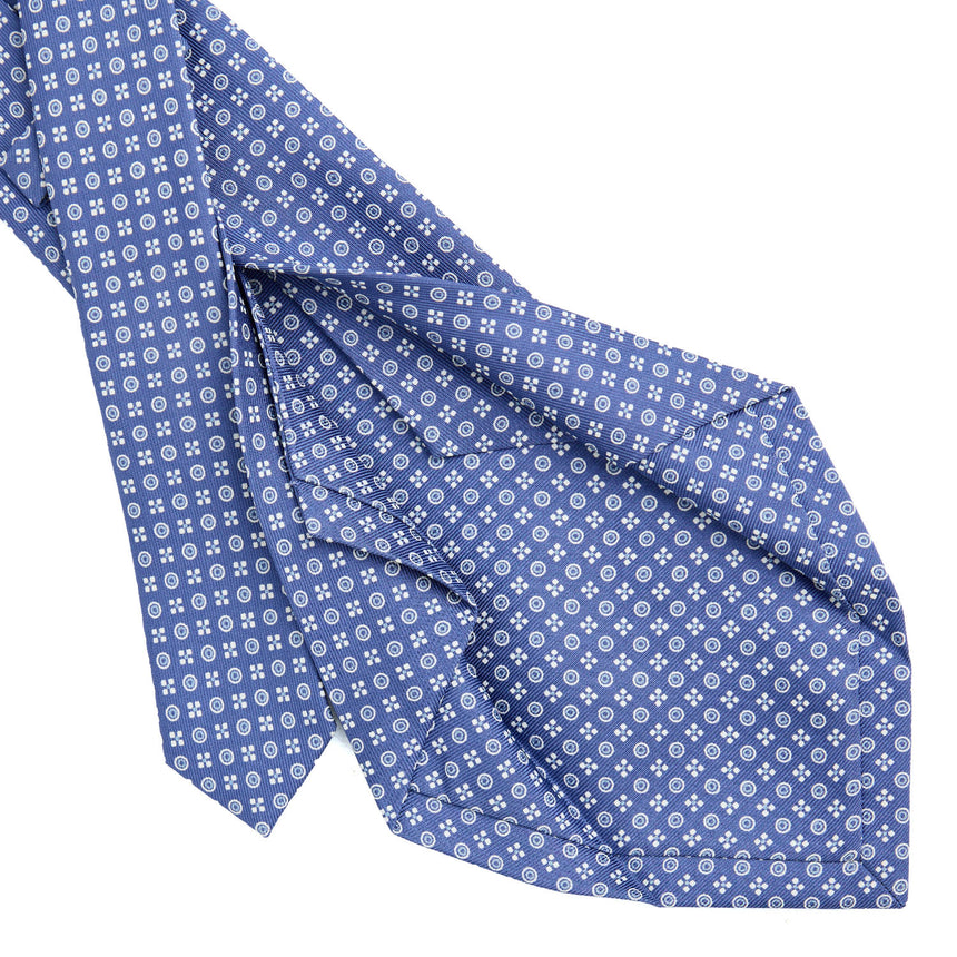 CRAVATTA SARTORIALE 5 PIEGHE IN SETA AZZURRO POLVERE