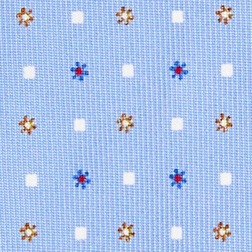 CRAVATTA SARTORIALE 5 PIEGHE IN SETA AZZURRA