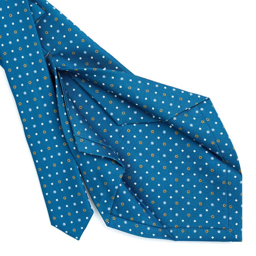 MID BLUE 5 FOLD SARTORIAL SILK TIE