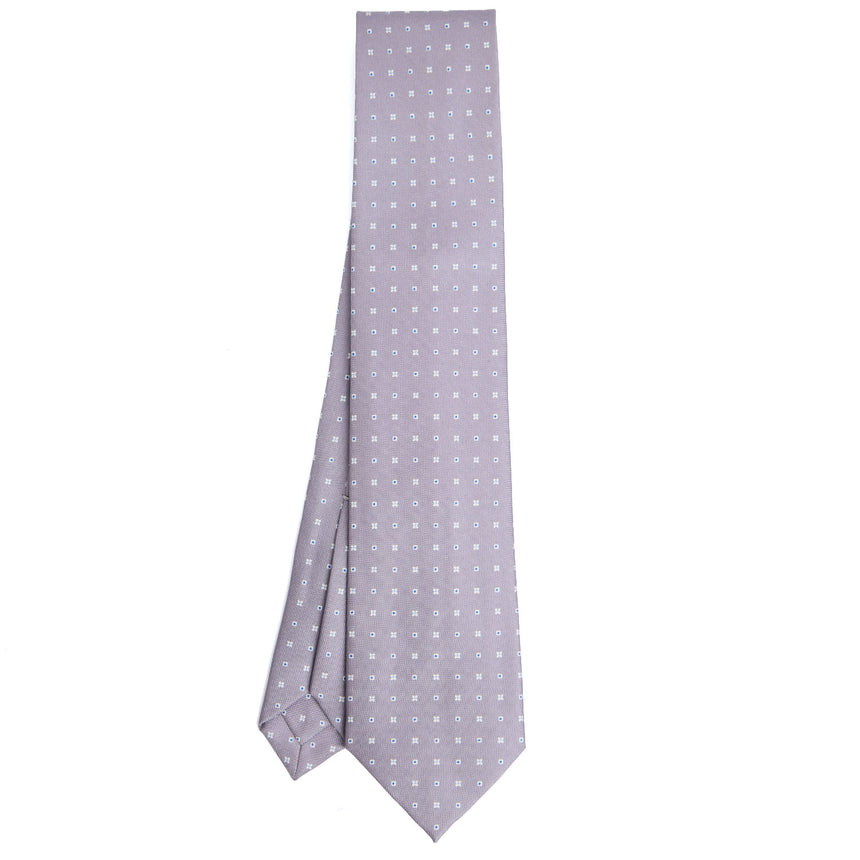 CRAVATTA SARTORIALE 5 PIEGHE IN SETA GRIGIO CHIARO