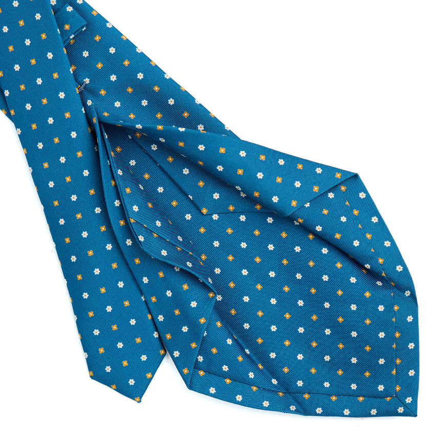 MID BLUE 5 FOLD SARTORIAL SILK TIE