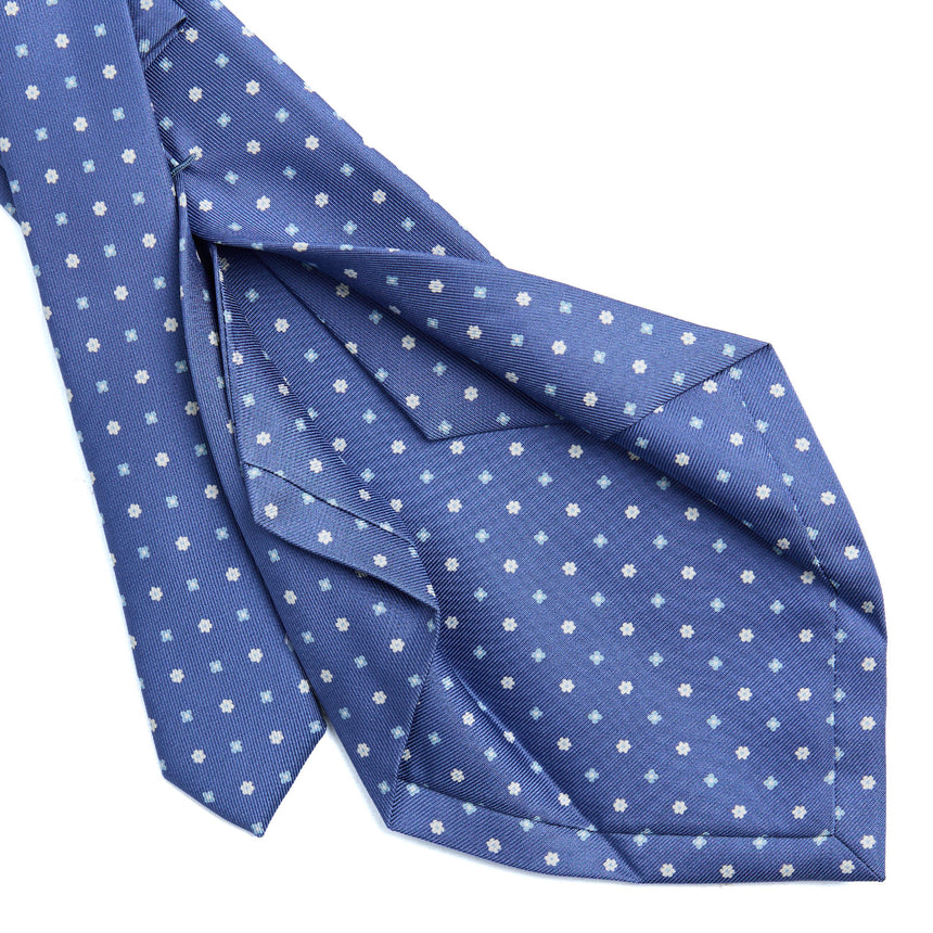 CRAVATTA SARTORIALE 5 PIEGHE IN SETA AZZURRO POLVERE