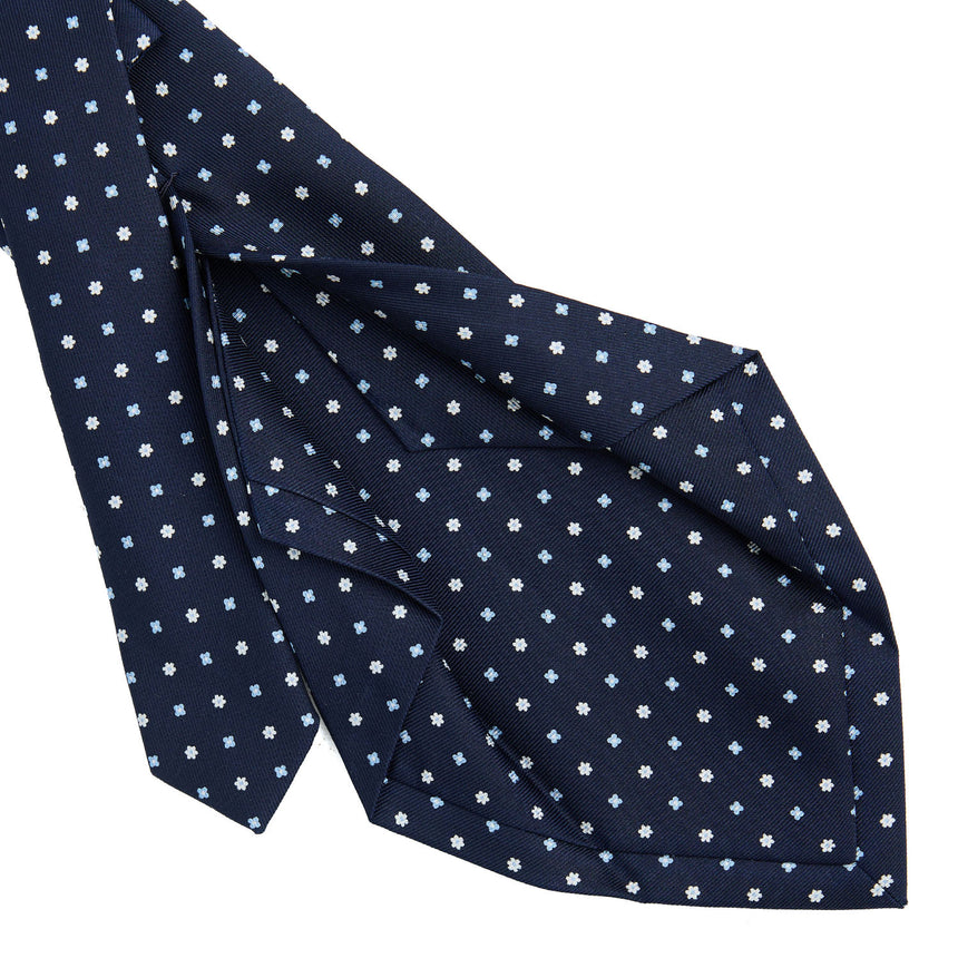 CRAVATTA SARTORIALE 5 PIEGHE IN SETA BLU SCURO