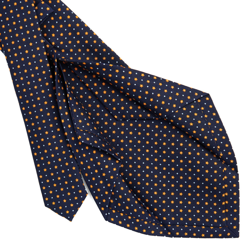 CRAVATTA SARTORIALE 5 PIEGHE IN SETA BLU SCURO