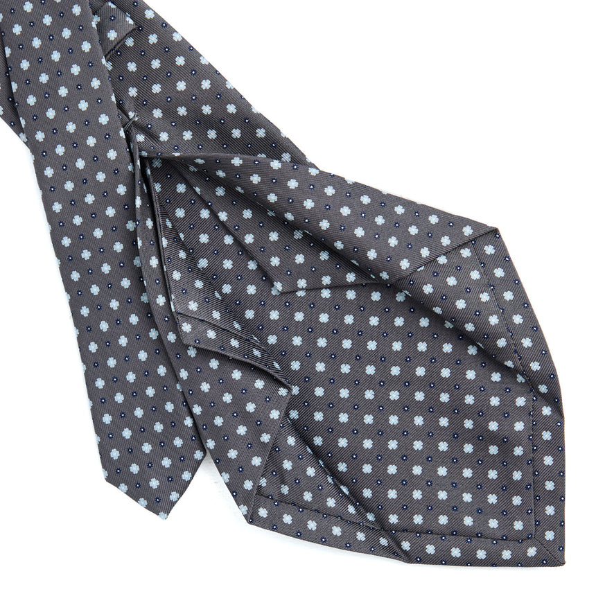 DARK GREY 5 FOLD SARTORIAL PRINTED SILK TIE