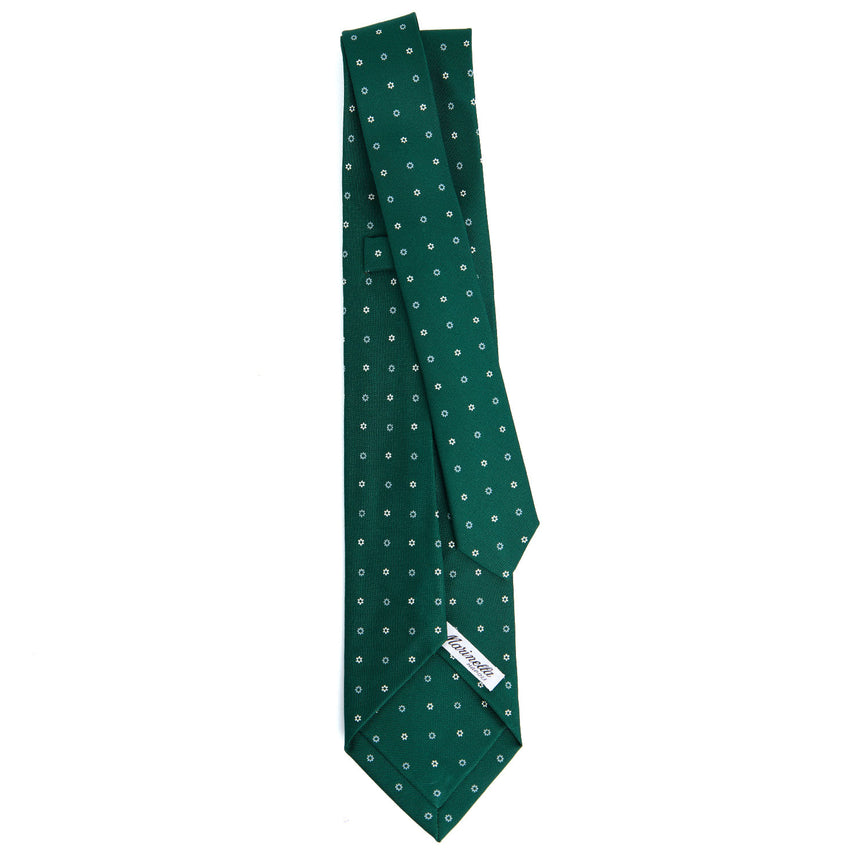 DARK GREEN 5 FOLD SARTORIAL PRINTED SILK TIE