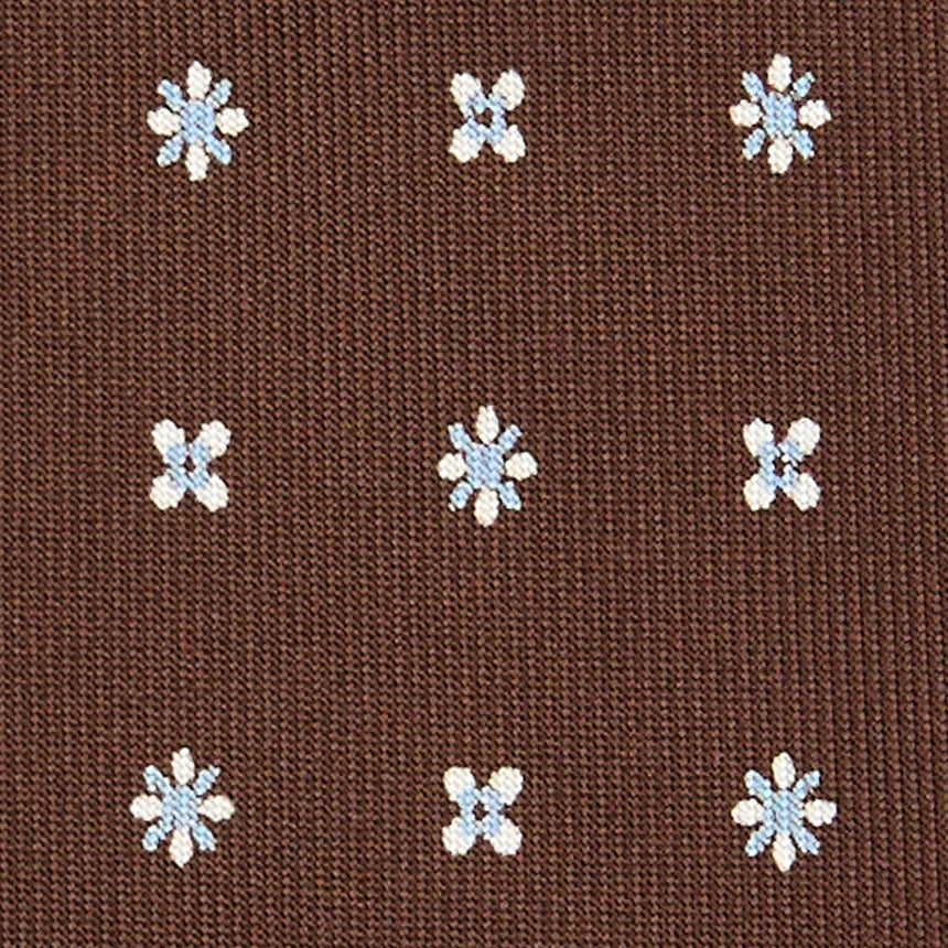 DARK BROWN 5 FOLD SARTORIAL PRINTED SILK TIE