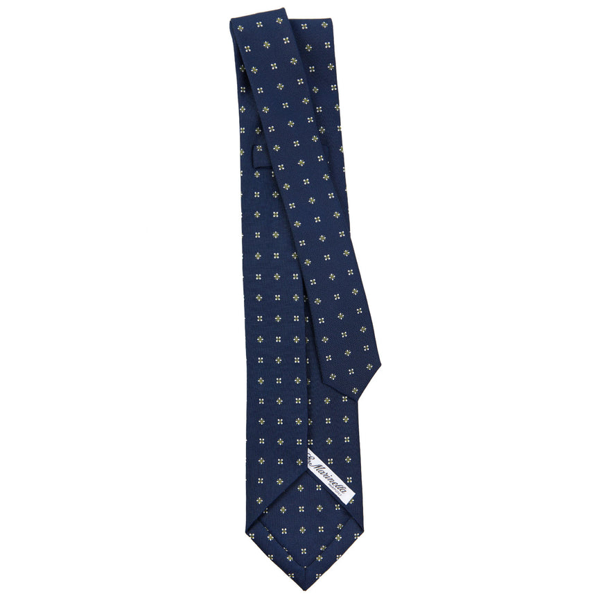 DARK BLUE 5 FOLD SARTORIAL PRINTED SILK TIE