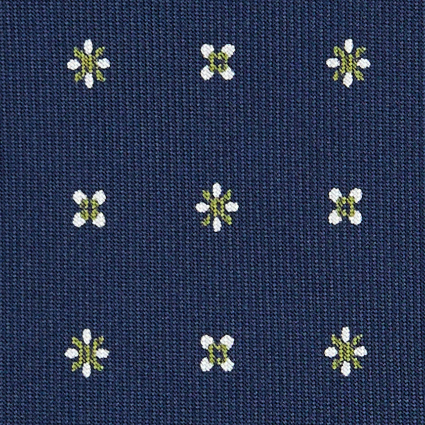 DARK BLUE 5 FOLD SARTORIAL PRINTED SILK TIE