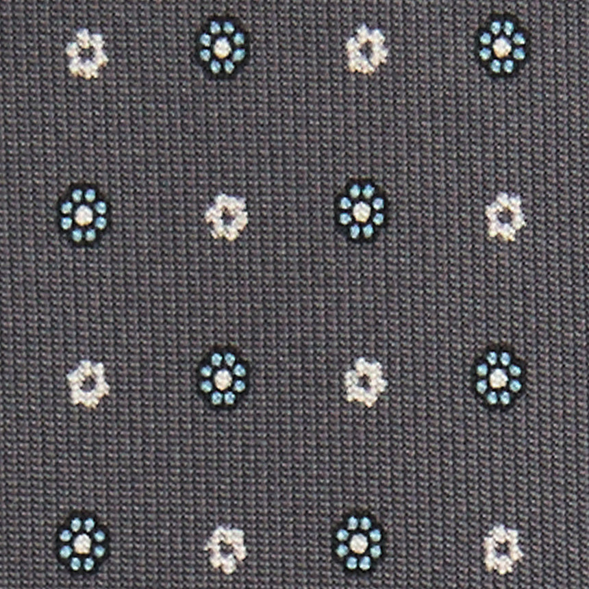 DARK GREY 5 FOLD SARTORIAL PRINTED SILK TIE