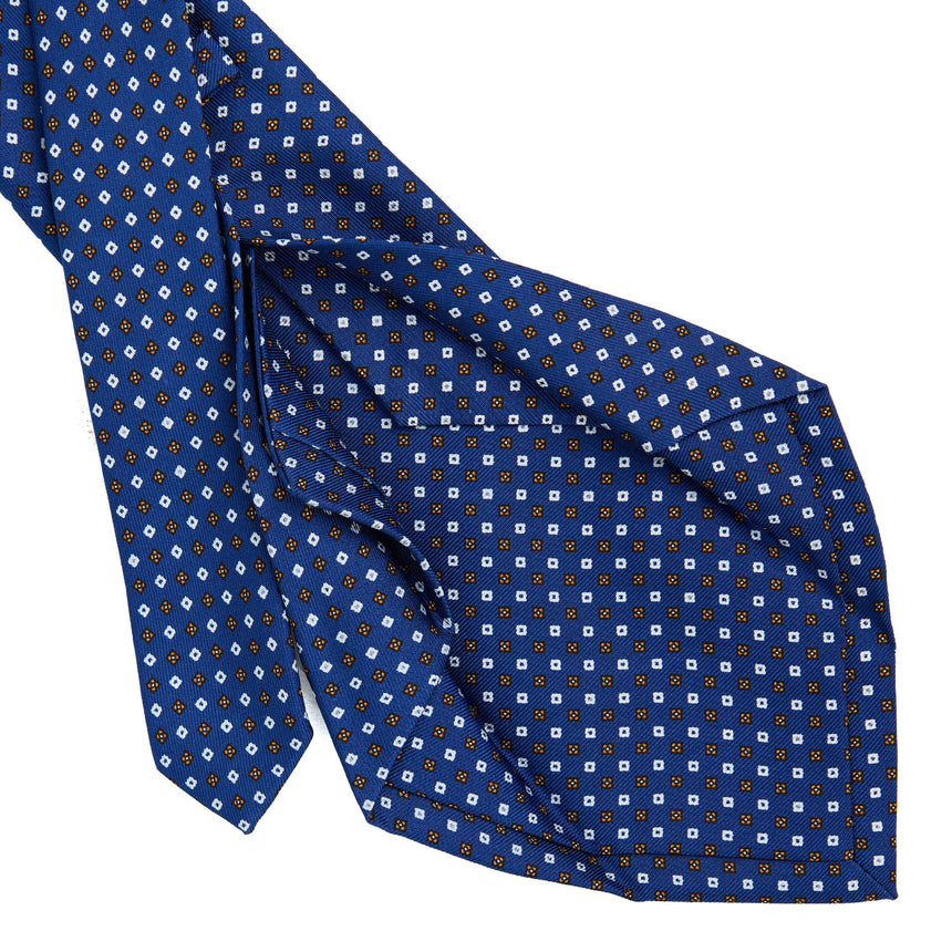 CRAVATTA SARTORIALE 5 PIEGHE IN SETA STAMPATA BLUETTE