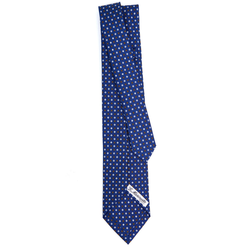 CRAVATTA SARTORIALE 5 PIEGHE IN SETA STAMPATA BLUETTE