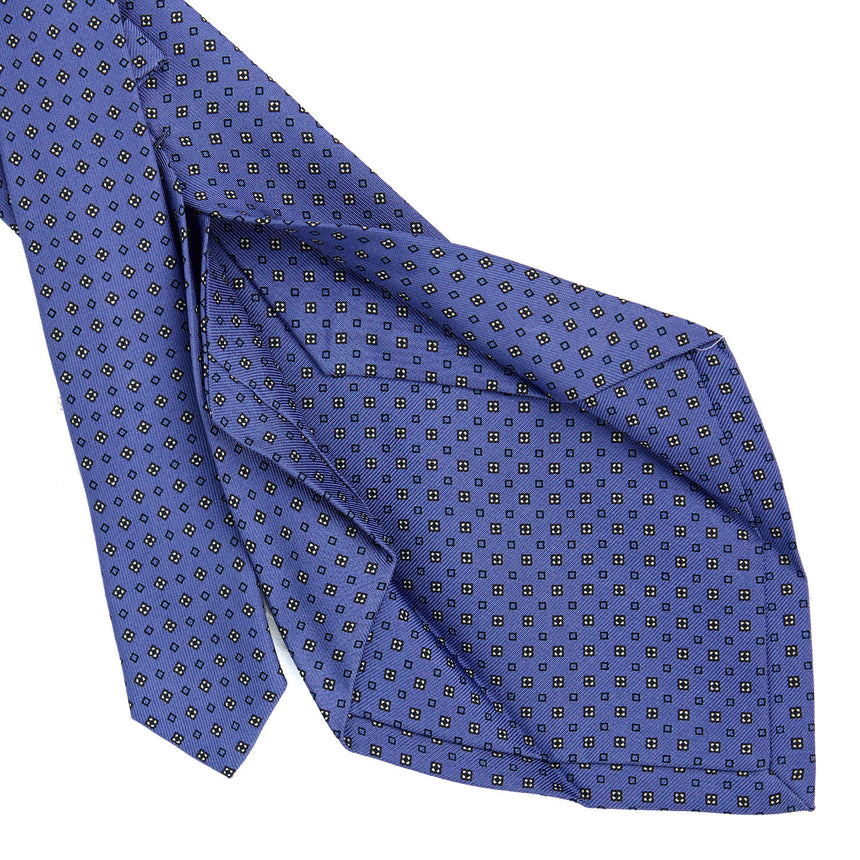 POWDER BLUE 5 FOLD SARTORIAL PRINTED SILK TIE