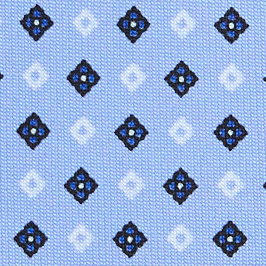 LIGHT BLUE 5 FOLD SARTORIAL PRINTED SILK TIE