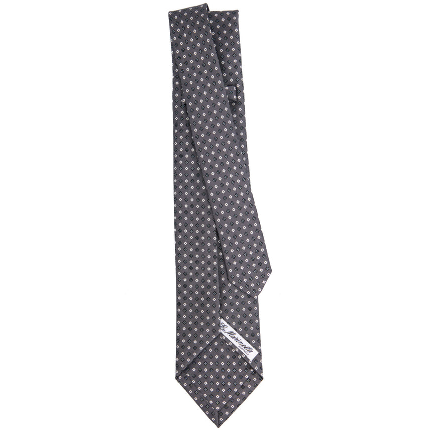 DARK GREY 5 FOLD SARTORIAL PRINTED SILK TIE