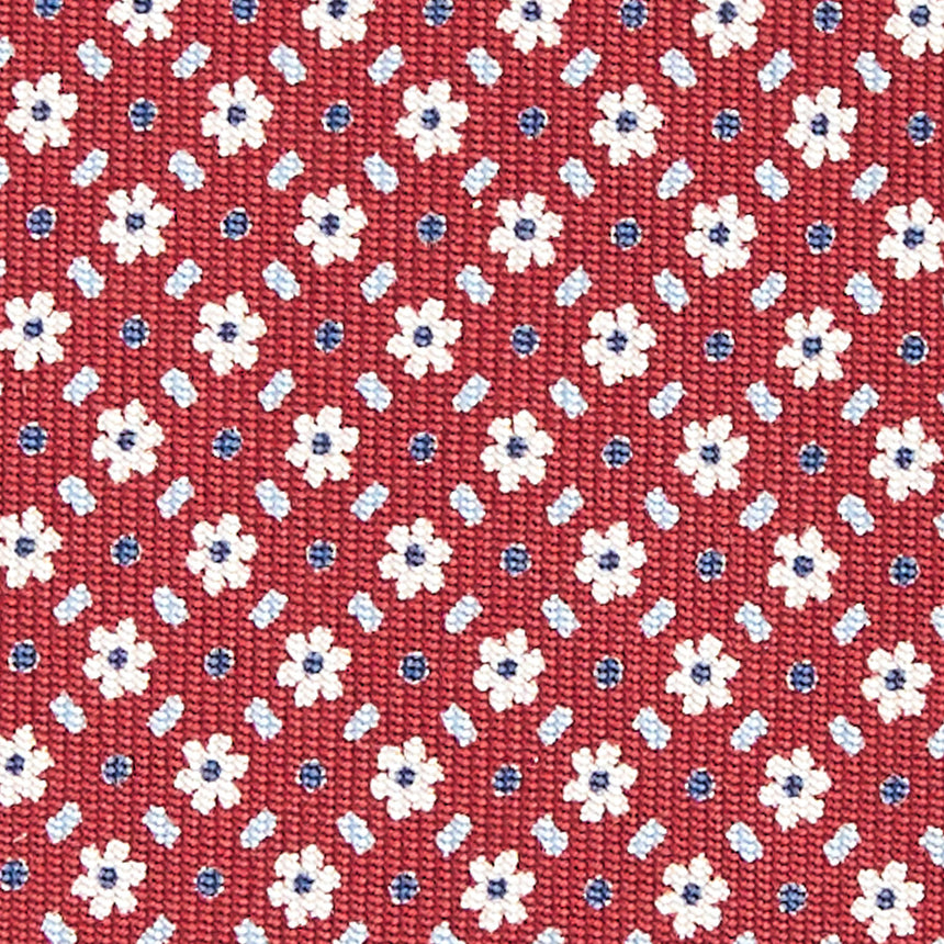 BURGUNDY SARTORIAL PRINTED SILK TIE
