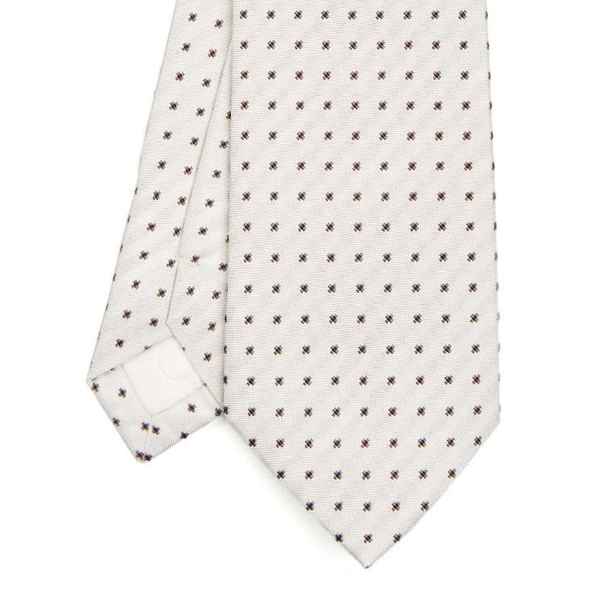 WHITE SARTORIAL JACQUARD SILK TIE