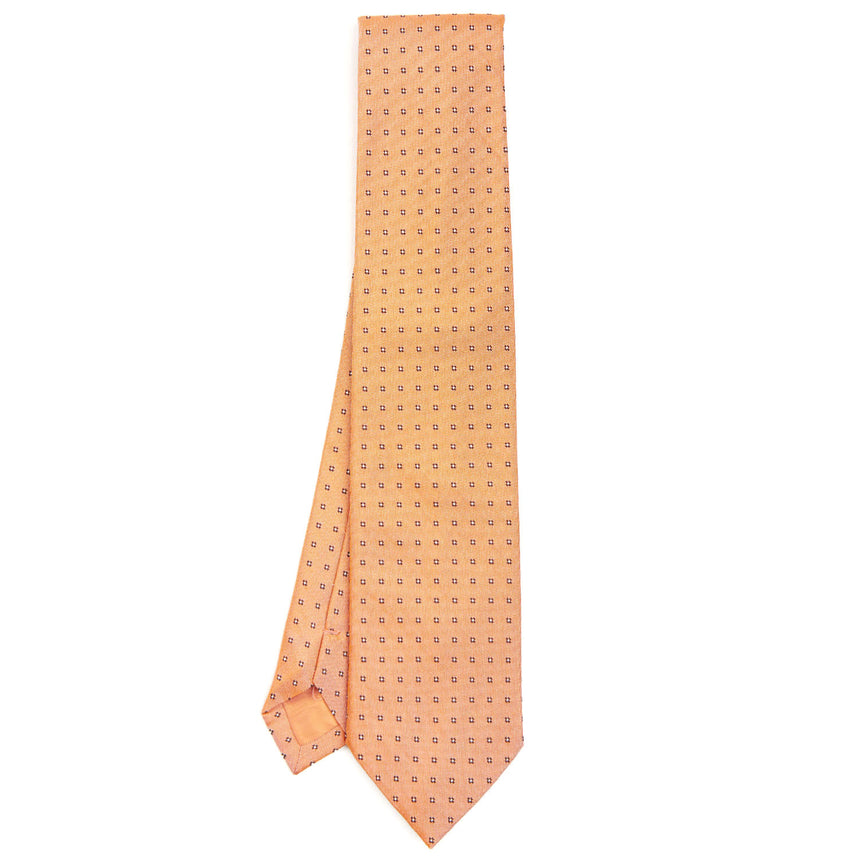 CRAVATTA SARTORIALE IN SETA JACQUARD ARANCIONE