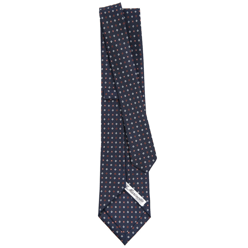 DARK BLUE SARTORIAL PRINTED SILK TIE