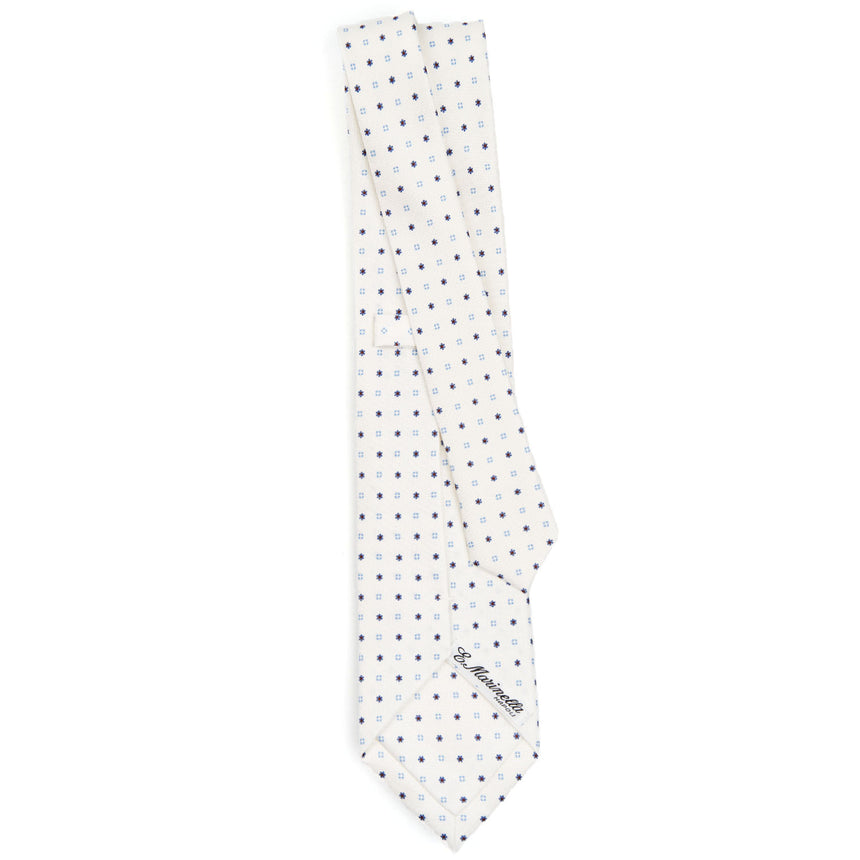 WHITE SARTORIAL PRINTED SILK TIE