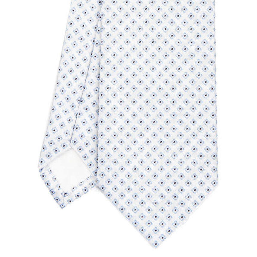 WHITE SARTORIAL JACQUARD SILK TIE