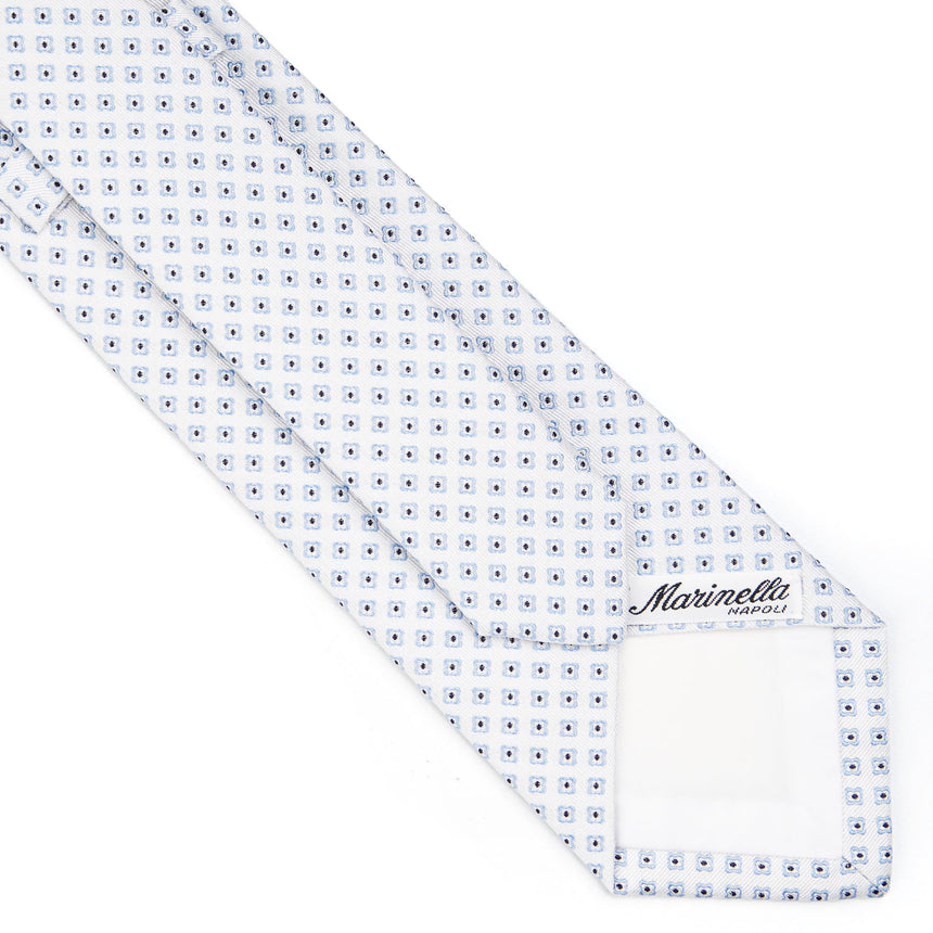 WHITE SARTORIAL JACQUARD SILK TIE