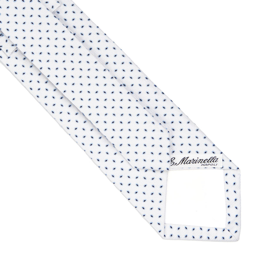 WHITE SARTORIAL JACQUARD SILK TIE