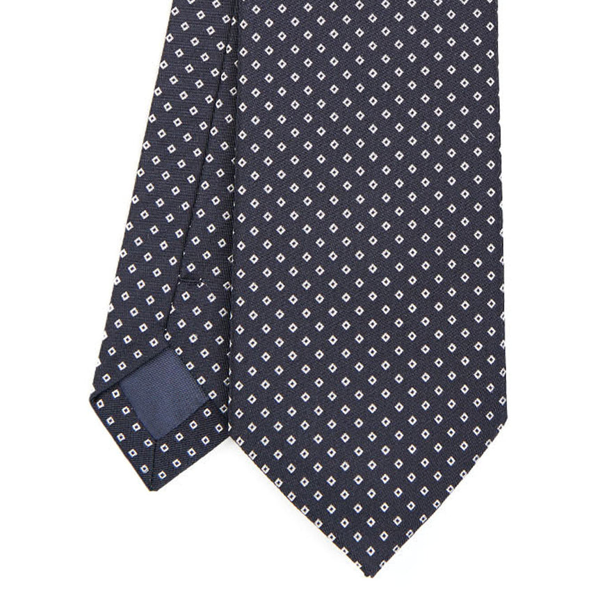 DARK BLUE CEREMONIAL JACQUARD SILK TIE