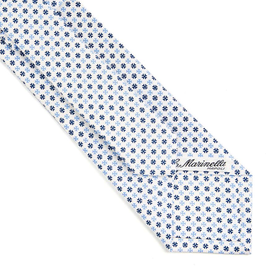 WHITE SARTORIAL PRINTED SILK TIE