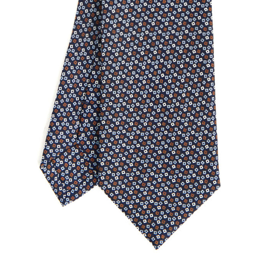 DARK BLUE SARTORIAL PRINTED SILK TIE