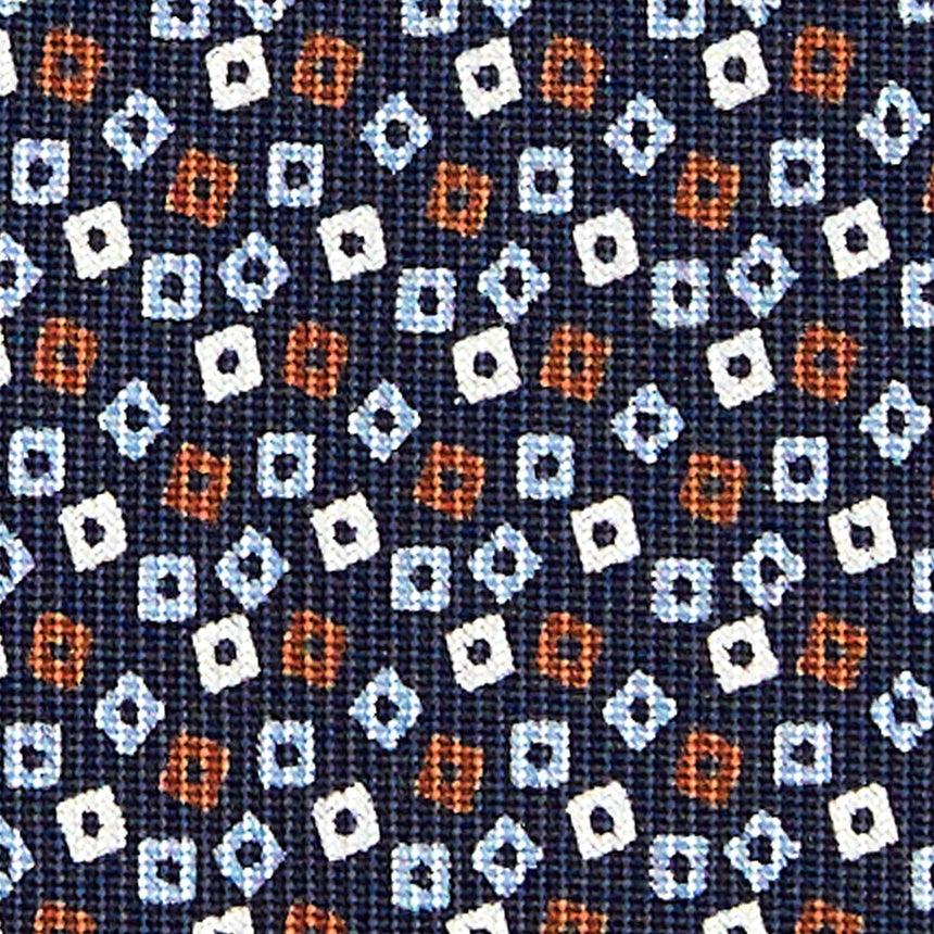 DARK BLUE SARTORIAL PRINTED SILK TIE