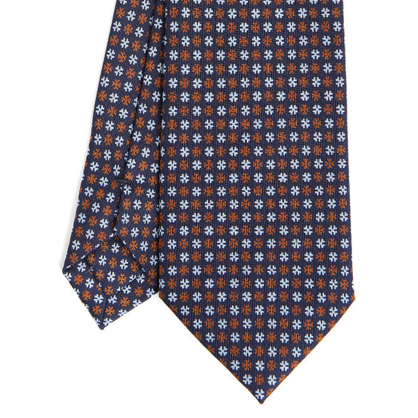 DARK BLUE SARTORIAL PRINTED SILK TIE