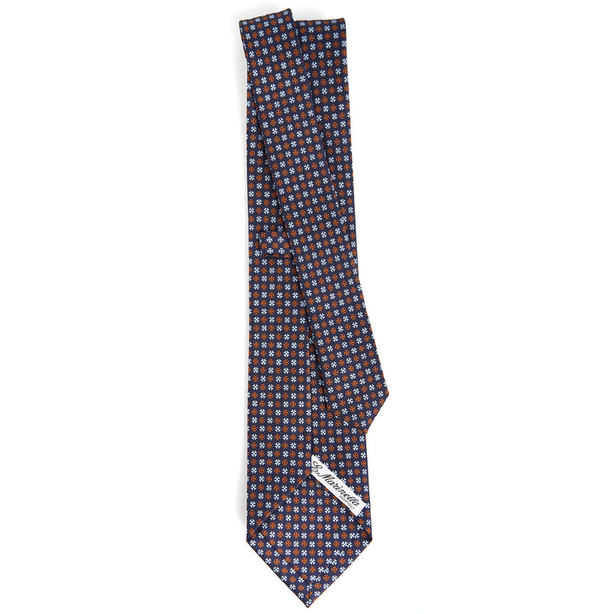 DARK BLUE SARTORIAL PRINTED SILK TIE
