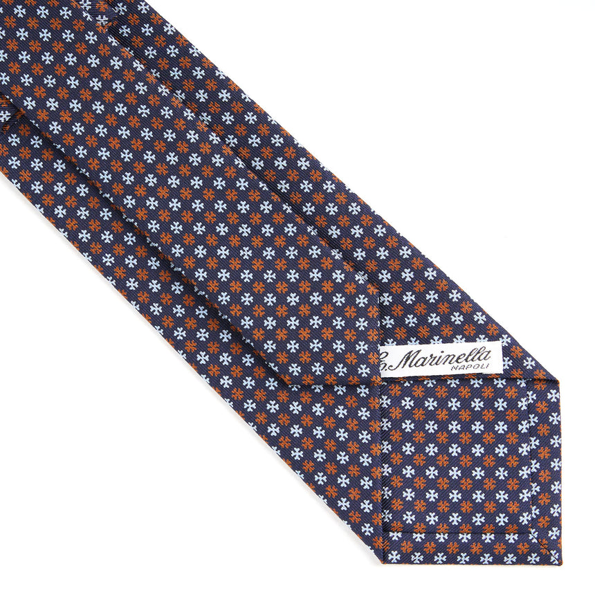 DARK BLUE SARTORIAL PRINTED SILK TIE