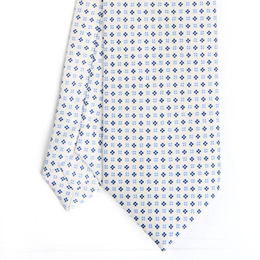WHITE SARTORIAL PRINTED SILK TIE