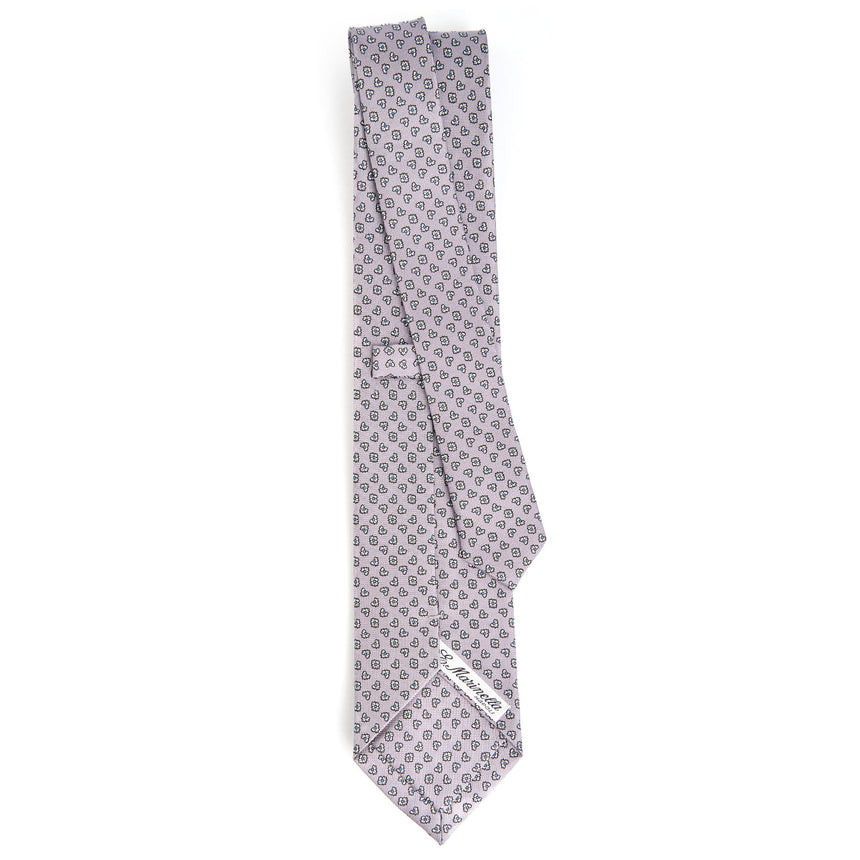 LIGHT GREY SARTORIAL PRINTED SILK TIE