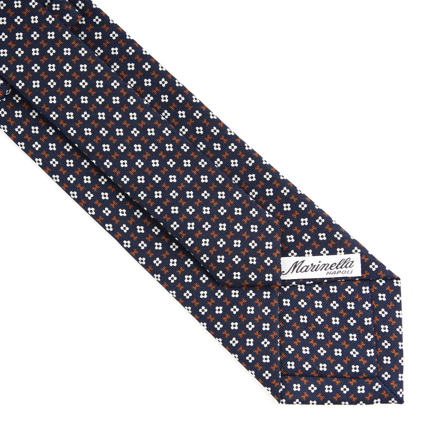 DARK BLUE SARTORIAL PRINTED SILK TIE