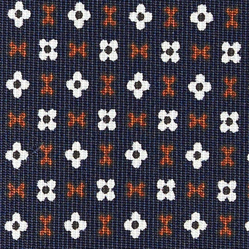 DARK BLUE SARTORIAL PRINTED SILK TIE