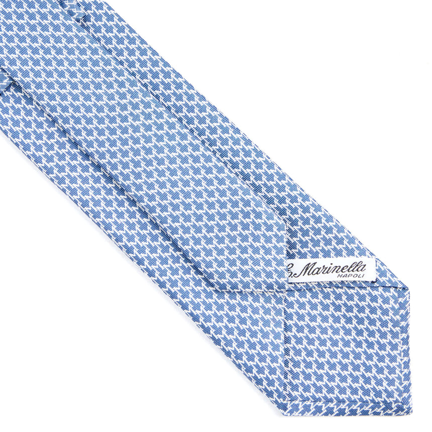 BLUE SARTORIAL PRINTED SILK TIE