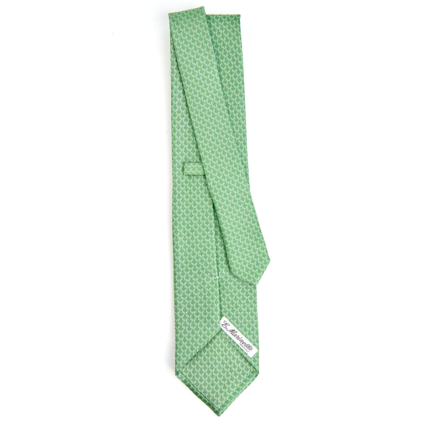 green_sartorial_classic_silk_tie_small_m_geometric_pattern_full_back_view
