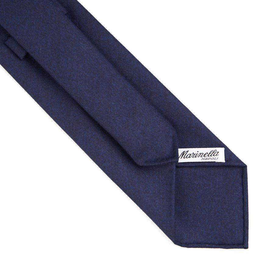 CRAVATTA SARTORIALE IN LANA SFODERATA BLU SCURO