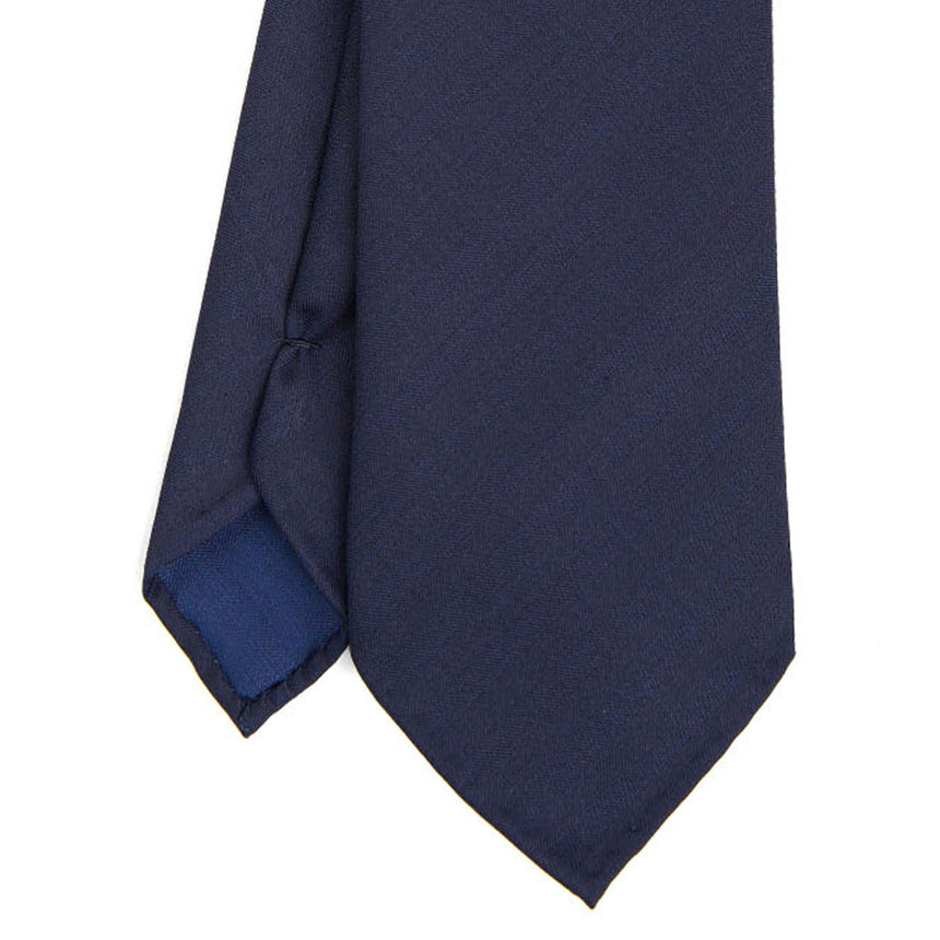 DARK BLUE CLASSIC UNLINED WOOL TIE
