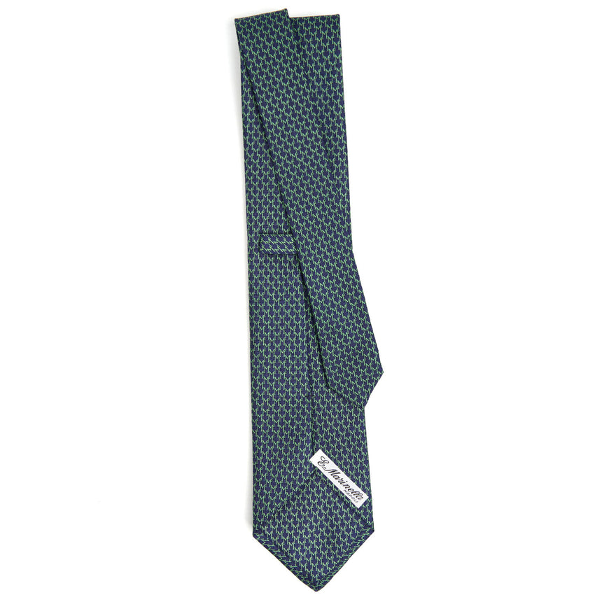 dark_blue_sartorial_classic_silk_tie_small_m_geometric_pattern_full_back_view