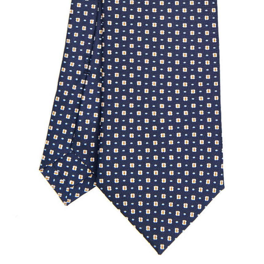DARK BLUE SARTORIAL PRINTED SILK TIE