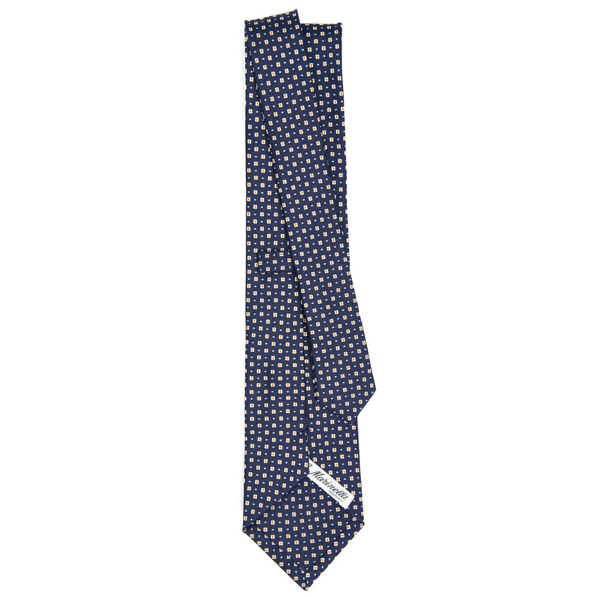 DARK BLUE SARTORIAL PRINTED SILK TIE