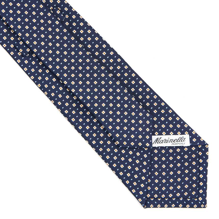 DARK BLUE SARTORIAL PRINTED SILK TIE